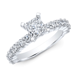 Classic Style Diamond Engagement Ring-14k White Gold