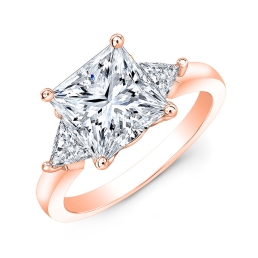 Classic Style 3-Stone Diamond Engagement Ring SMP21110-18k Rose Gold