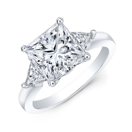 Classic Style 3-Stone Diamond Engagement Ring SMP21110-18k White Gold