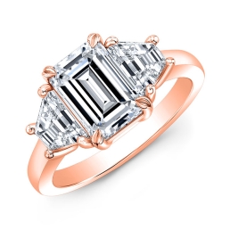 Classic Style 3-Stone Diamond Engagement Ring SMP21226-18k Rose Gold