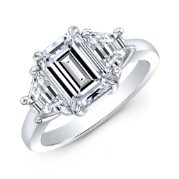 Classic Style 3-Stone Diamond Engagement Ring SMP21226-18k White Gold