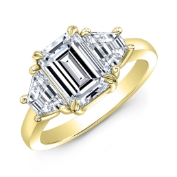 Classic Style 3-Stone Diamond Engagement Ring SMP21226-18k Yellow Gold