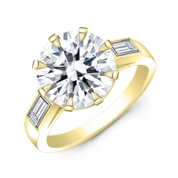 Modern Style Diamond Engagement Ring SMP21368-18k Yellow Gold